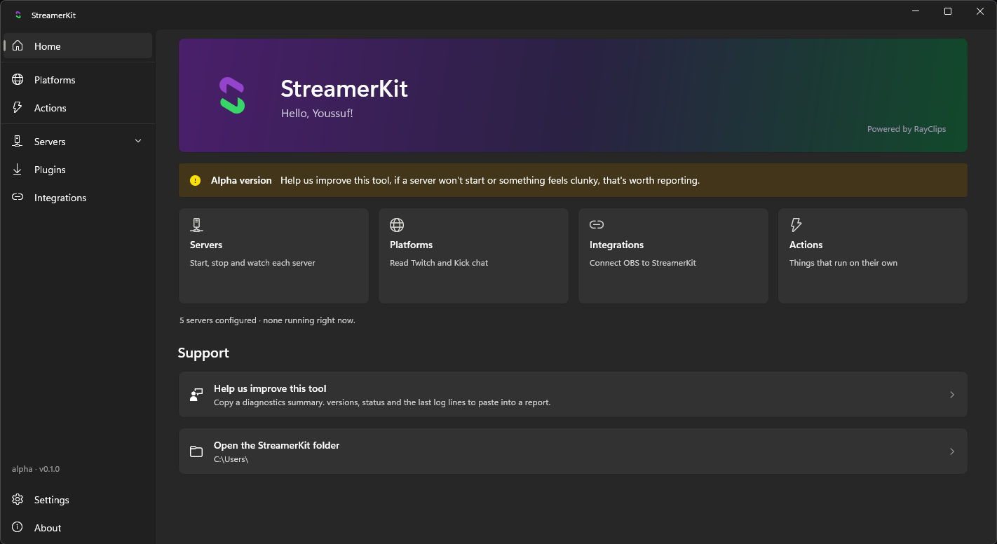 StreamerKit app